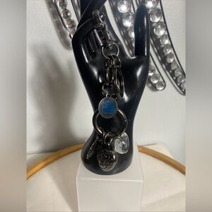 Kathy Van Zeeland Hearts Fleur De Lis keychain or purse charm.